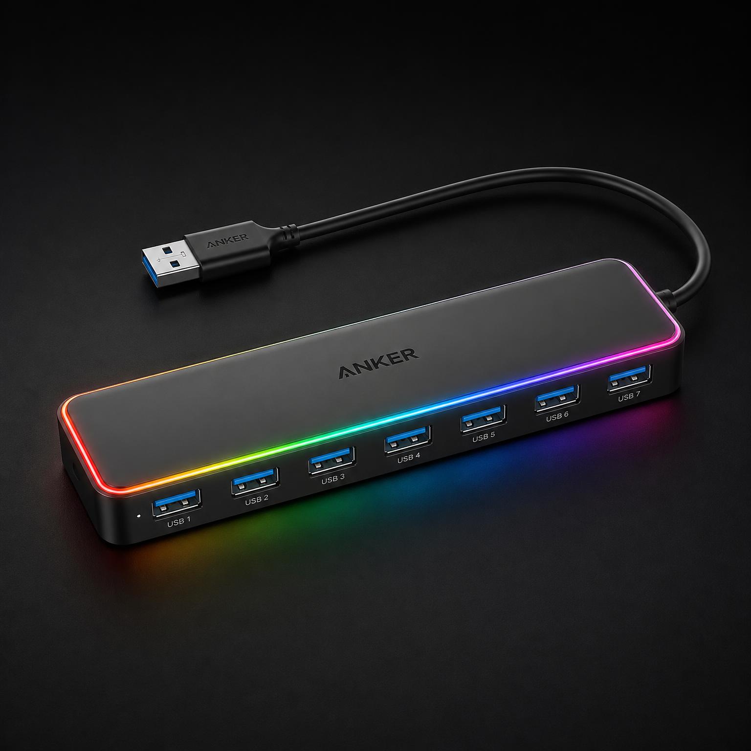 7-Port USB Hub with RGB